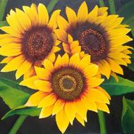 تابلوی نقاشی رنگ روغن آفتابگردان