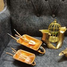 قفس برنجی ظروف آشپزخانه مسی مجسمه کلکسیون دکوری برنزی