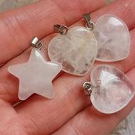 آویز های سنگ رزکوارتز یا کوارتز صورتی زیبا