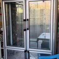 فروش فوری یخچال مغازه دو طرف ویترین و چرخ گوشت صنعتی