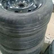 چهار عدد رینگ پژو با لاستیک دور 14