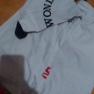 لباس تکواندو سایز 4 همراه کمربندو وسایل تکواندو