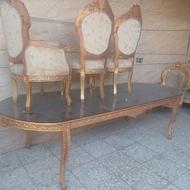 مبل سلطنتی ست9نفره با میز ناهارخوری 10نفره