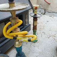 قلیان دوعدد برنجی و چوبی