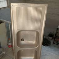 سینگ ظرفشویی دو لنگه سالم وتمیز