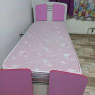 تخت یک نفره صورتی وسفید دخترانه نوجوان