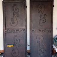 درب آهنی محکم وآماده دوعددیا دولنگه جدا همراه با چهارچوب