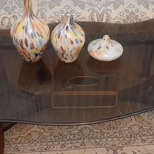 میز جلو مبل بدون شیشه و دو تا عسلی همراه شیشه دودی