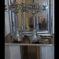 آینه شمعدان برنز و کنسول استیل