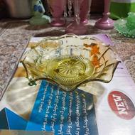 ظرف دیسپایه دار کهربایی وینتیج