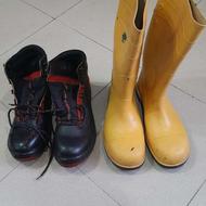 چکمه ایمنی زرد وکفش ایمنی چرمی