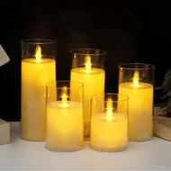 شمع های LED داخل جام پلکسی نشکن