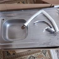 سینک استیل البرز و شیر آب