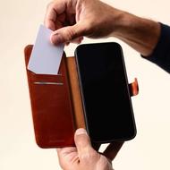 قاب گوشی کتابی از چرم طبیعی