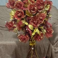 گل مصنوعی خارجی به همراه گلدان