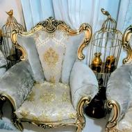 مبل 7نفره استیل وسلطنتی رنگ طلایی