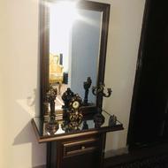 آینه کنسول و شمعدان و ساعت