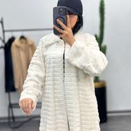 مانتو خز گرم بالا،، رنگ کرم قهوه ای، تخفیف روز مادر