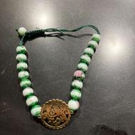 زنجیر با دستبند با زنجیر و پلاک سنگ طبیعی