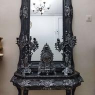 آینه کنسول شمعدان وساعت