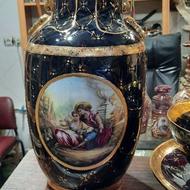 گلدان 48 سانتی وقابل وقدح سرمی قدیمی