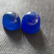 2 عدد نگین عقیق آبی کاربنی
