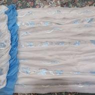 پرده ودوعدد یالون قهوه ای