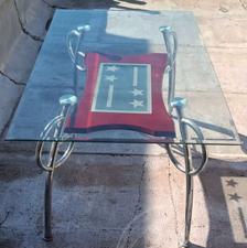 میز ناهار خوری شش نفره با شیشه ی ده میل