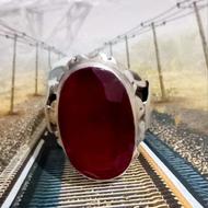 انگشتر نقره عقیق ویاقوت