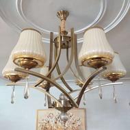 لوستر 6 شاخه مدرن رنگ برنزی