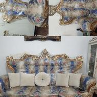 مبل استیل نه نفره کاملا سالم به همراه کاور ژلاتینی