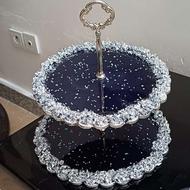 شیرینی خوری نقره ای دوطبقه