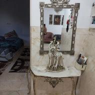 اینه کنسول برنجی با سنگ مرمر روش