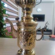 سماور شکاری زغالی همراه باقوری انتیک