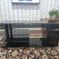 میز تلویزیون شیشه ای طول 1/20 و عرض 41 با دوتا کشو ریلی