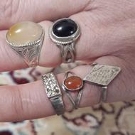 انگشتر نقره زنانه و مردانه با نگین های متنوع قدیمی