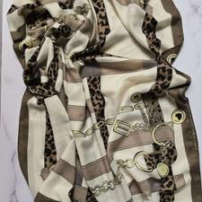 شال نخ پنبه طرح دار