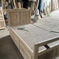 تخت خواب تمام چوب