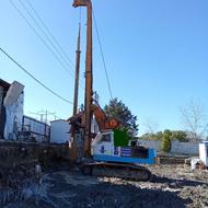 حفاری ماشینی شمع و پنل خورشیدی