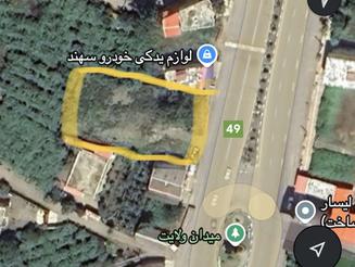 زمین 1207 متری بر 34متری جاده اصلی تجاری مسکونی سند تک برگ