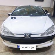 پژو 206 مدل sd v20 1390 سفید (کم کارکرد واقعی)