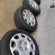 چهار حلقه لاستیک و رینگ در حد نو 90درصد