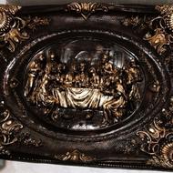 تابلوی شام آخر کارشده با ورق طلا بسیارهنرمندانه