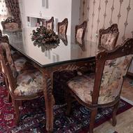 صندلی و میز نهارخوری 10 نفره چوب گردو