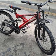 دوچرخه سایز 24 دنده ای کمک فنر دار مارک پوما جفت ترمز دیسکی