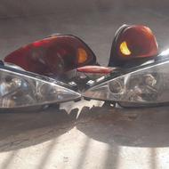 چراغ عقب وجلو وداخل سپر پژو 206 اس دی کارکرده