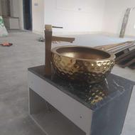 روشویی و دوش لوکس برنجی