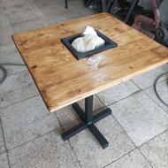 میز آتشدان آتشکده فلزی و چوب