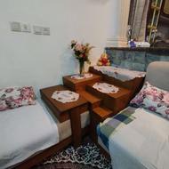 سرویس چوب مبلمان راحتی و کنسول با ایننه ومیزTV