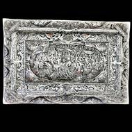 سینی قلمزنی مسی دیوارکوب مجمع قلم زنی جهیزیه قدیمی قاب تابلو